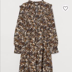 Maternity floral ruffled collar midi dress